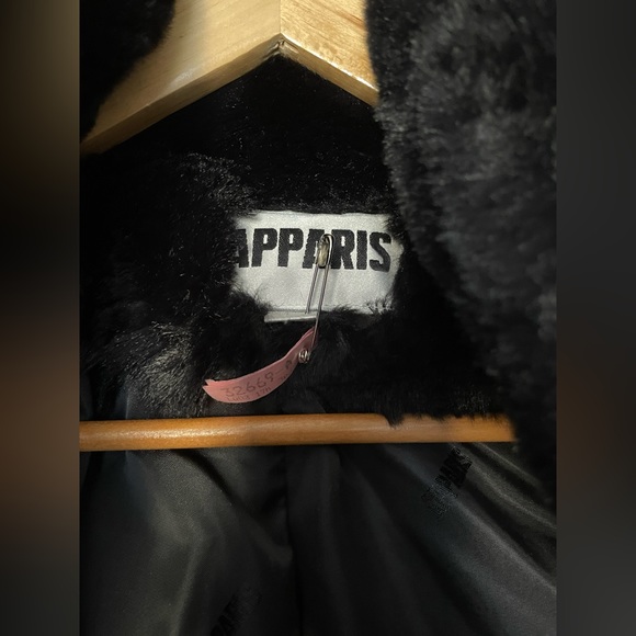 APPARIS Long Faux-Fur Black Coat - Picture 3 of 5